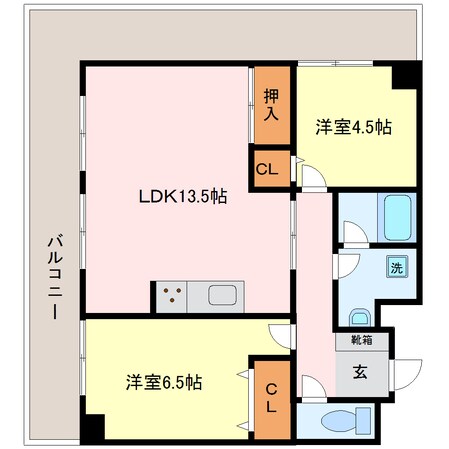 堀詰駅 徒歩8分 9階の物件間取画像